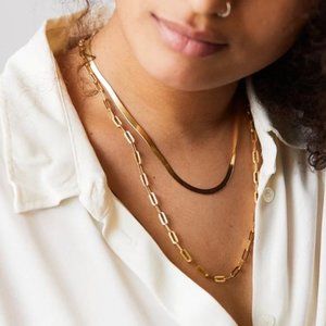 New 14K Gold Choker Boho Chain Necklace